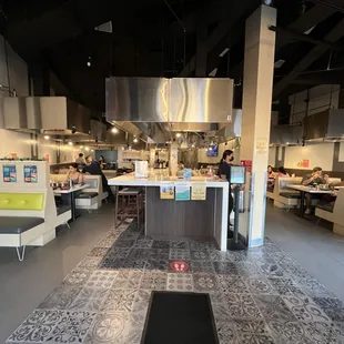the kitchen and dining area