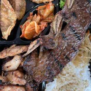 Kalbi &amp; Chicken teriyaki bento box