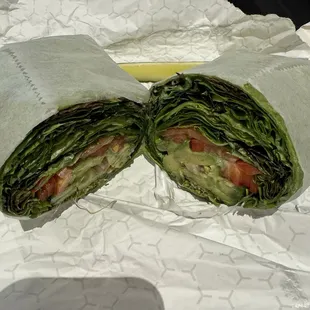Spring green veggie wrap