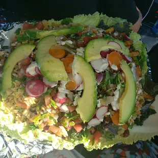 Would you believe that there are fries under there!?!?? Soooo !!! Better than any real asada fries that I have ever had before!