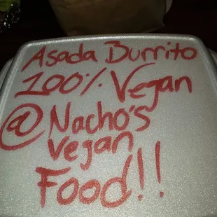 Best thing ever written on my food container!! You definitely have to try! You won't be disappointed!