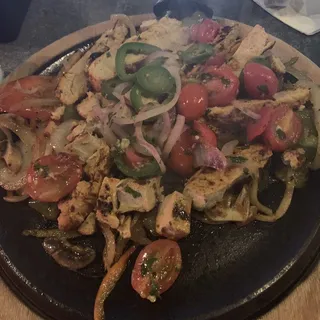 Vegan Flaming Chick'n Fajitas