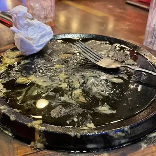All the grease on the plate, we took the chips off to show the greasyness of the food