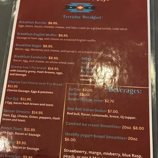 menu