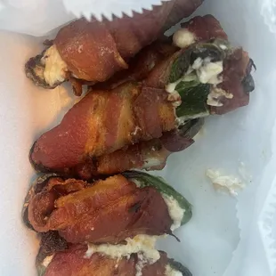 Bacon wrapped jalapeños