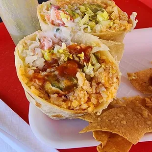 Chile Relleno Burrito with Hot Sauce