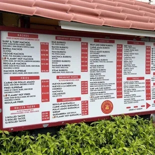 Drive thru/ menu