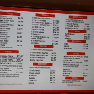 Menu - 1
