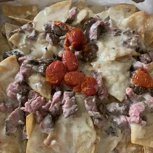 Beef fajitas nachos