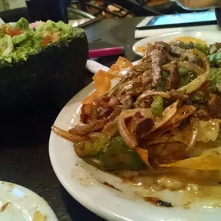 Steak nachos and made-to-order guacamole