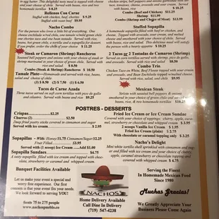 sushi and sashimi, menu