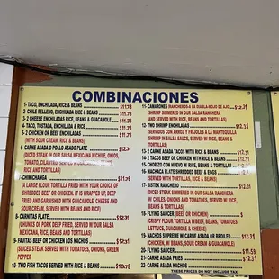 Menu.   Would love to find a place with 3 items in a combo meal.