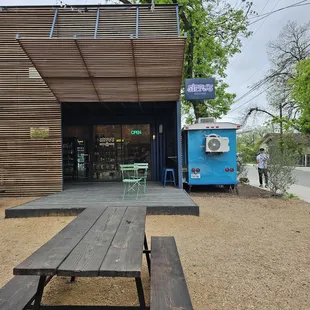 Coffe and beer/wine next door