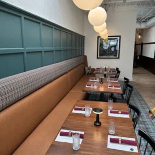 The leather banquette is glorious