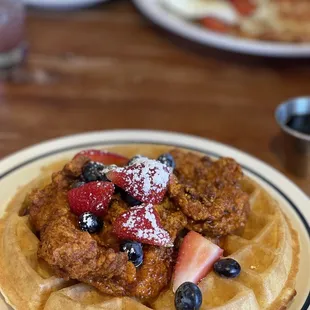 Nashville hot chicken and waffle