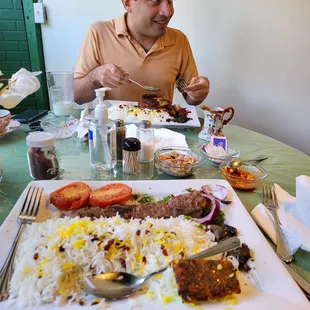 a man eating a meal