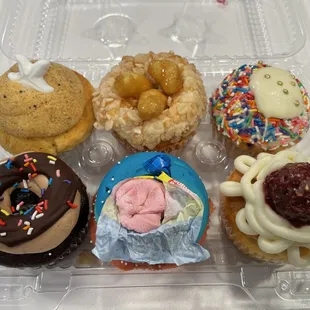 April Fool's Cupcakes -  Sand, Orange Chicken, Unicorn Barf, Chocolate Donut, Chewed Bubblegum, Spaghetti and Meatballs