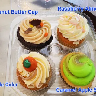 Apple Cider, Caramel Apple, Peanut Butter Cup, Raspberry Almond