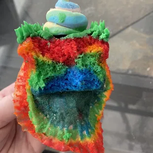 Unicorn poop cupcake