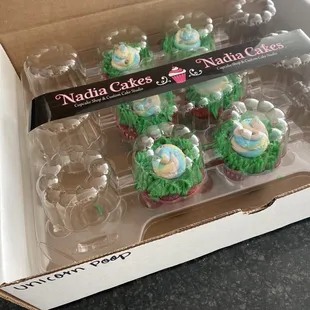 Unicorn poop cupcake