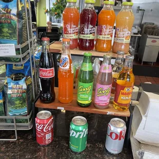 a variety of beverages