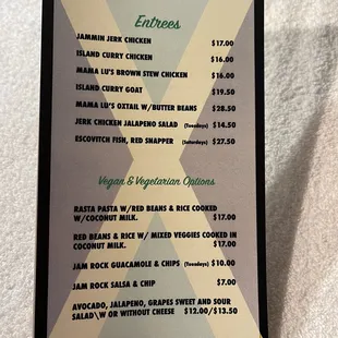 the menu