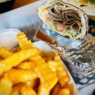 Gyro with fries