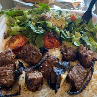 Beef kabob plate