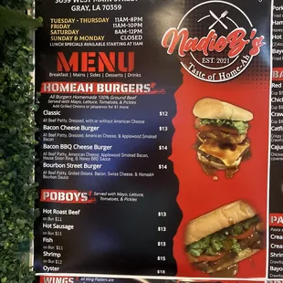 menu