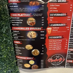 menu