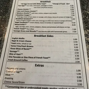 Breakfast Menu