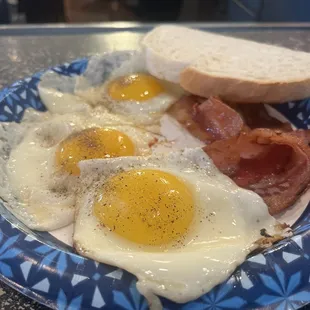 Saturday bacon and eggs , no place better
