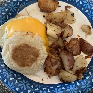 Breakfast Sandwich and Home Fries