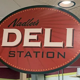 Nadler&apos;s Bakery &amp; Deli.  Deli station sign.