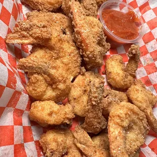 a basket of fried chicken