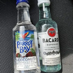 a bottle of bacardi bay and a bottle of bacardi bay
