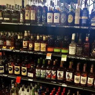 a large selection of liquor
