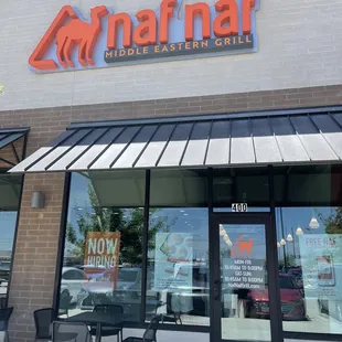 the front of the restaurant