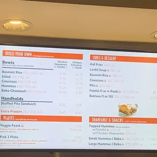 menu
