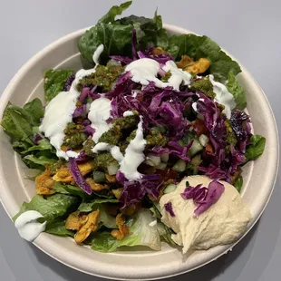 a salad with dressing