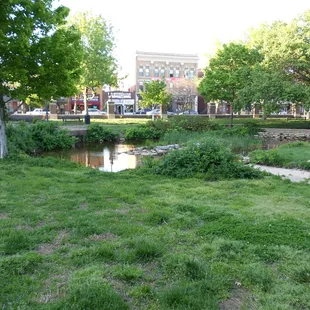 Looking out of the park, North towards Douglas Avenue.