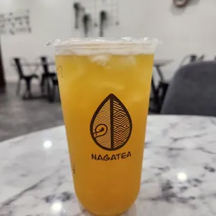 Mixed fruit green tea with mango and pineapple.  Amazing combo!