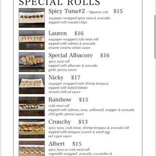 menu