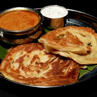 Parotta with chicken curry