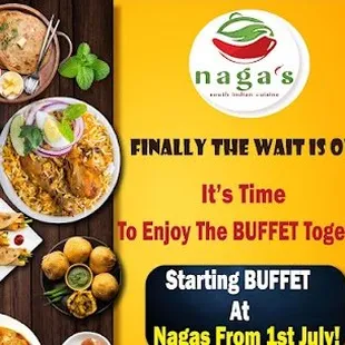 All you can eat lunch buffet at - Naga&apos;s South Indian Cuisine