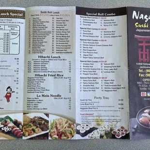 menu and prices