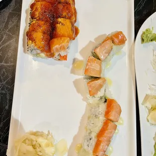 Salmon On The Beach Roll and Princess Roll