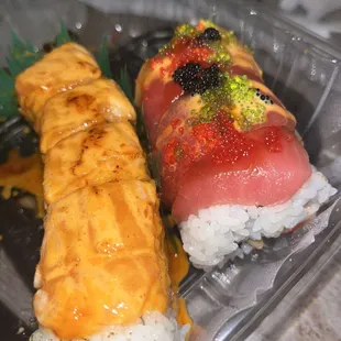 Salmon on the Beach Roll and Jewel Roll