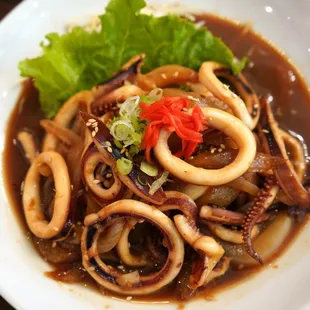 Ika Shoga Yaki - Calamari sauteed with ginger sweet soy