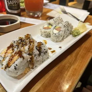 Spicy Crab Meat Roll and Salmon Roll